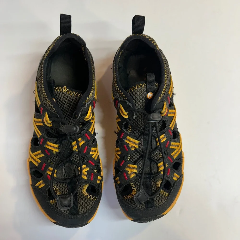 Merrell Boys M-Hydro Chop Shan Water Sandals Black Yellow Red Big Boys Size 1W